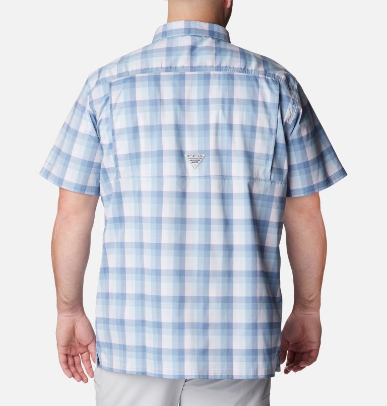 Men's PFG Super Slack Tide Camp Shirt – Big, Color: Soft Violet Mid Gingham, image 2