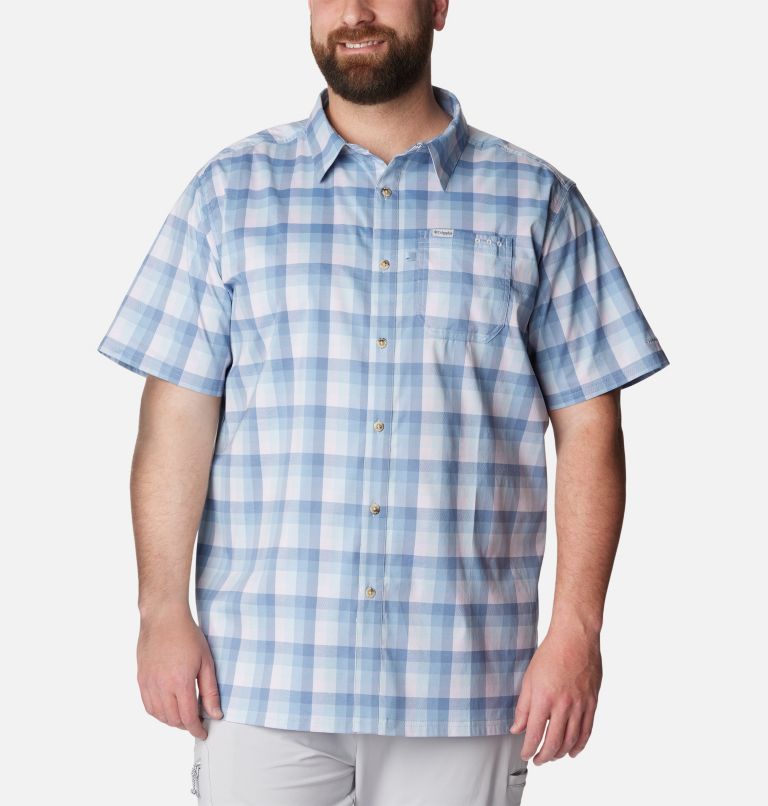 Men's PFG Super Slack Tide Camp Shirt – Big, Color: Soft Violet Mid Gingham, image 1