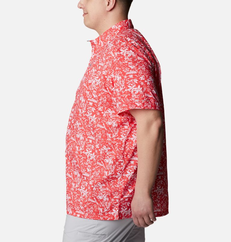 Thumbnail: Men's PFG Super Slack Tide Camp Shirt – Big, Color: Red Hibiscus Kona Print, image 3