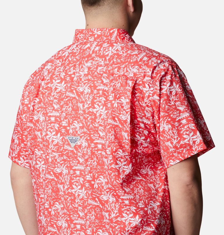 Men's PFG Super Slack Tide Camp Shirt – Big, Color: Red Hibiscus Kona Print, image 5