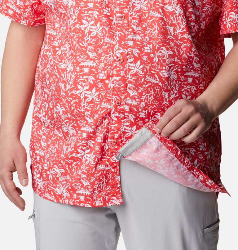 Thumbnail: Men's PFG Super Slack Tide Camp Shirt – Big, Color: Red Hibiscus Kona Print, image 6