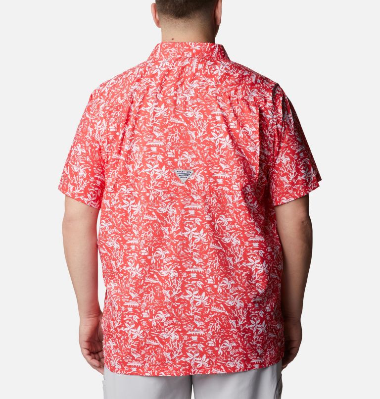 Men's PFG Super Slack Tide Camp Shirt – Big, Color: Red Hibiscus Kona Print, image 2