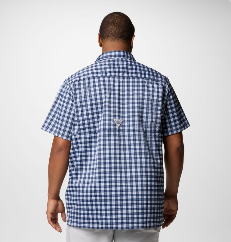 Men's PFG Super Slack Tide Camp Shirt – Big, Color: Collegiate Navy Palaka Grid, image 3