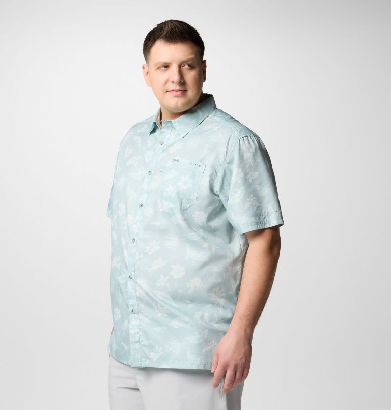 Men's PFG Super Slack Tide Camp Shirt – Big, Color: Crushed Blue Floridays, image 4