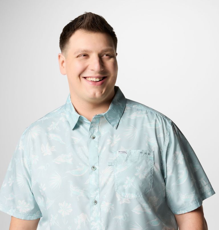 Men's PFG Super Slack Tide Camp Shirt – Big, Color: Crushed Blue Floridays, image 5