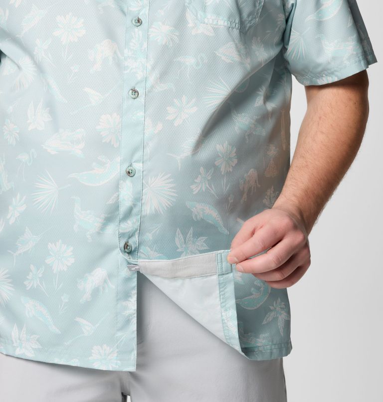 Men's PFG Super Slack Tide Camp Shirt – Big, Color: Crushed Blue Floridays, image 7