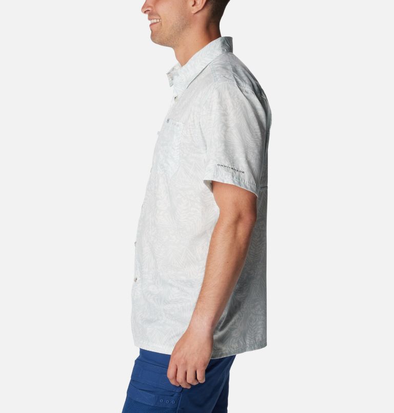 Men's PFG Super Slack Tide Camp Shirt - Tall, Color: Cool Grey Tunado Tonal, image 3