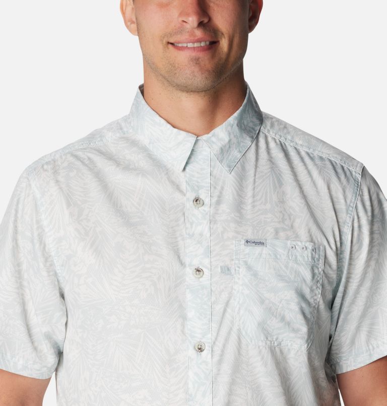 Men's PFG Super Slack Tide Camp Shirt - Tall, Color: Cool Grey Tunado Tonal, image 4