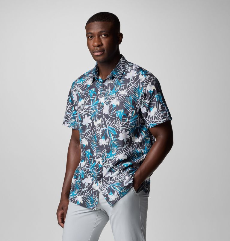 Men's PFG Super Slack Tide Camp Shirt - Tall, Color: Shark Tropicfield, image 4