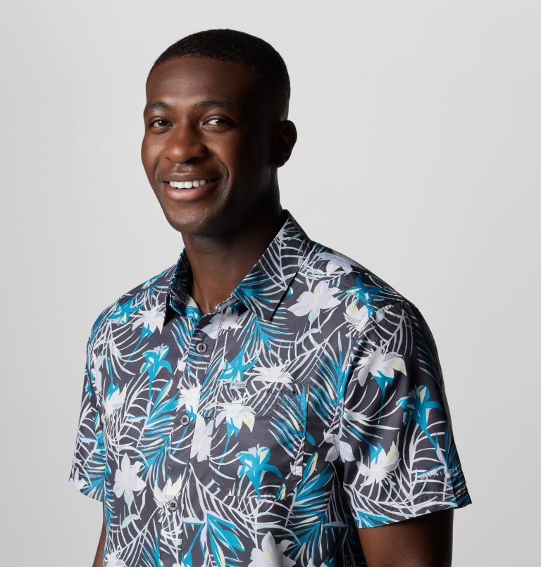Men's PFG Super Slack Tide Camp Shirt - Tall, Color: Shark Tropicfield, image 5