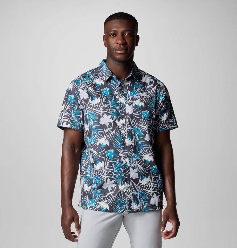 Men's PFG Super Slack Tide Camp Shirt - Tall, Color: Shark Tropicfield, image 1