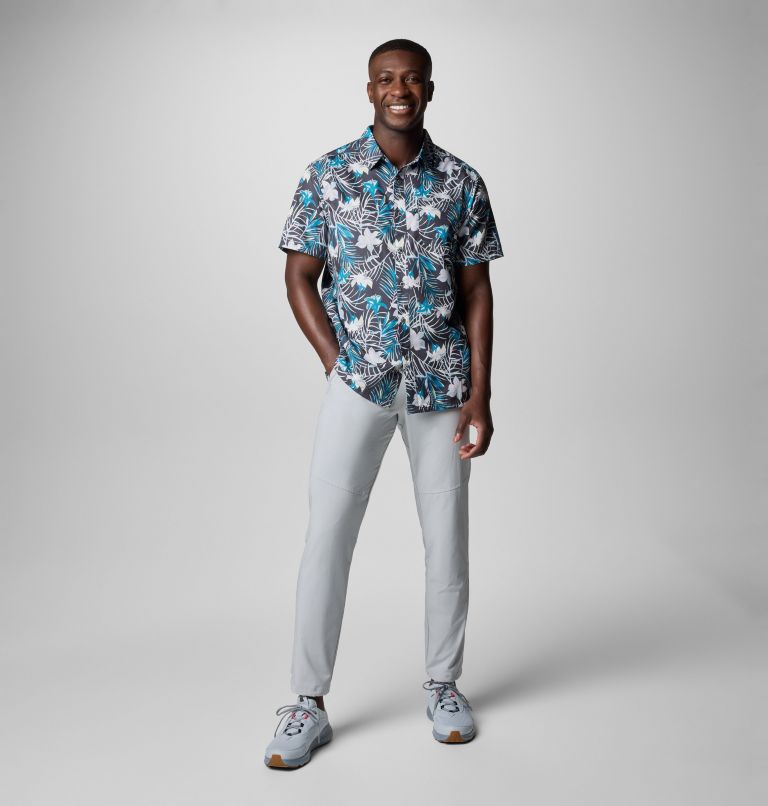 Men's PFG Super Slack Tide Camp Shirt - Tall, Color: Shark Tropicfield, image 2