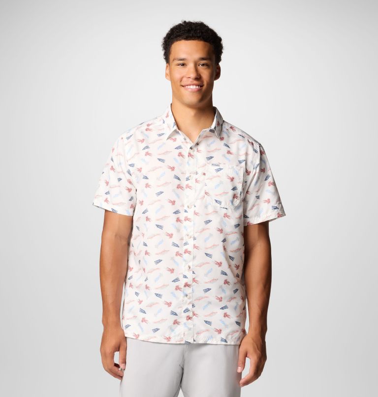Men's PFG Super Slack Tide Camp Shirt - Tall, Color: White Fly Pride, image 1
