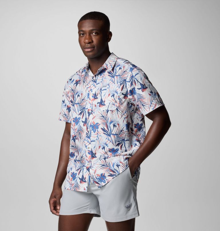 Men's PFG Super Slack Tide Camp Shirt - Tall, Color: White Tropicfield, image 4