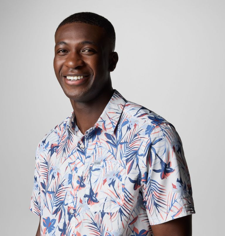 Men's PFG Super Slack Tide Camp Shirt - Tall, Color: White Tropicfield, image 5