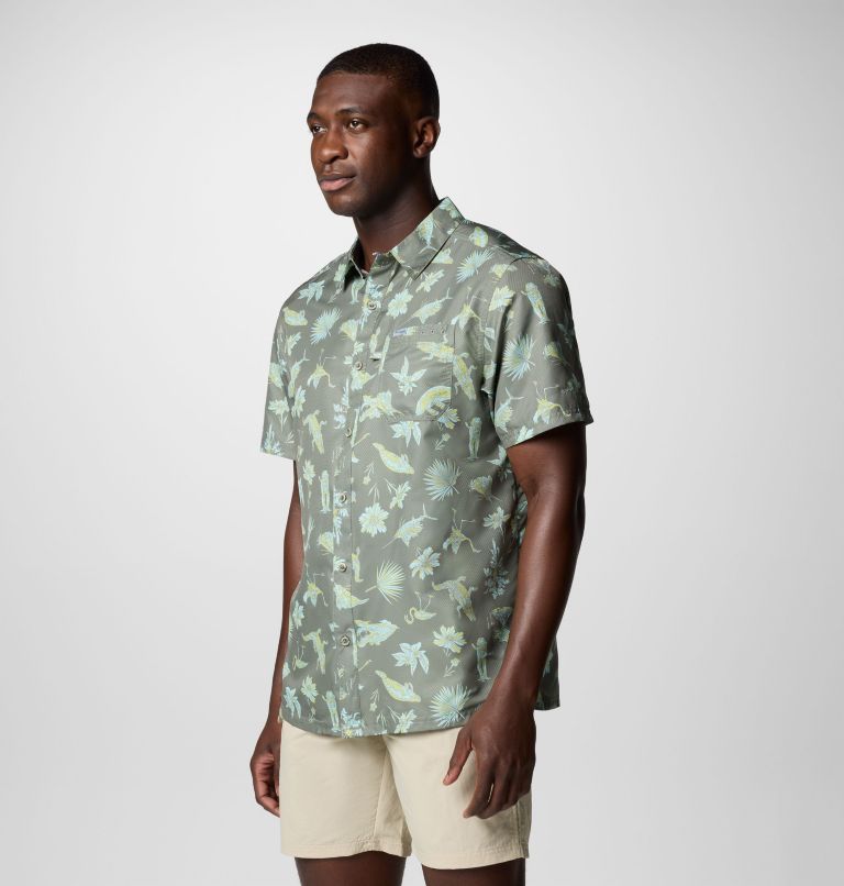 Men's PFG Super Slack Tide Camp Shirt - Tall, Color: Cypress Floridays, image 4