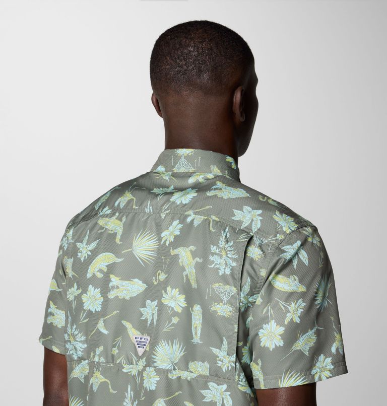 Men's PFG Super Slack Tide Camp Shirt - Tall, Color: Cypress Floridays, image 6