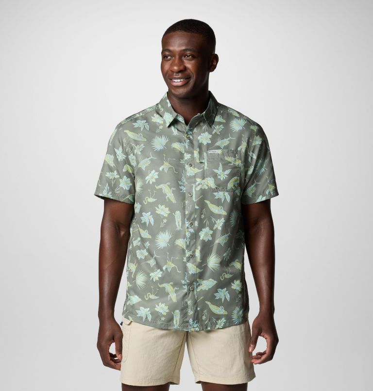 Men's PFG Super Slack Tide Camp Shirt - Tall, Color: Cypress Floridays, image 1