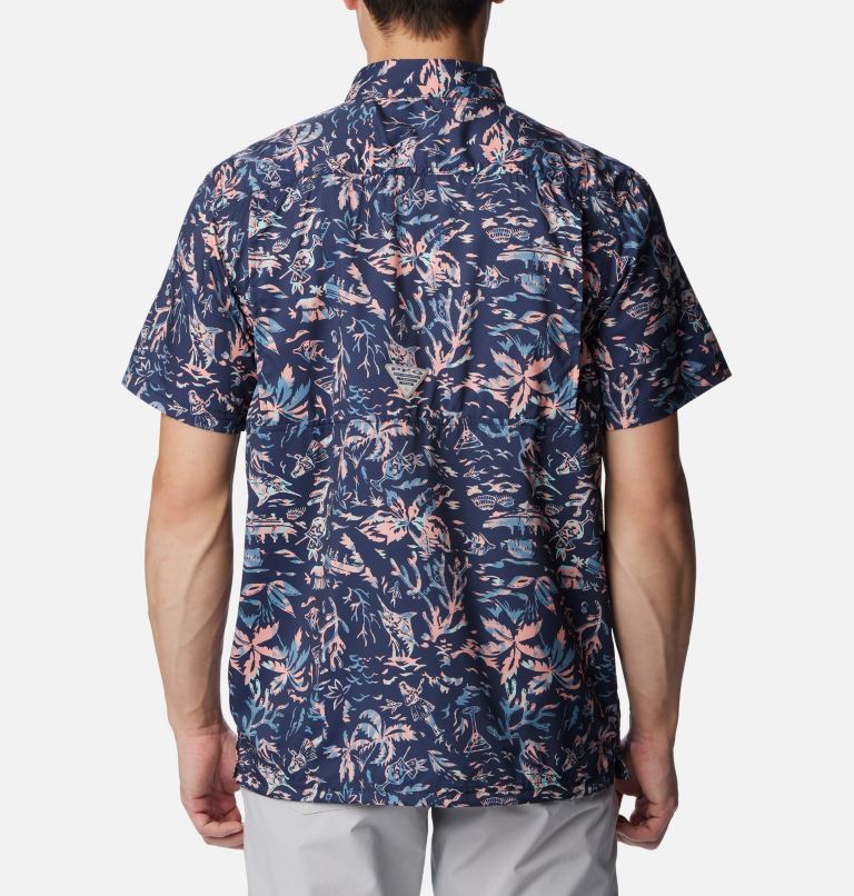 Men's PFG Super Slack Tide Camp Shirt - Tall, Color: Tranquil Teal Kona Kraze Print, image 2