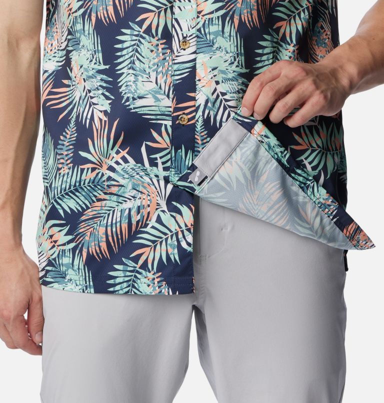 Men's PFG Super Slack Tide Camp Shirt - Tall, Color: Mint Cay Tunatropic Print, image 6