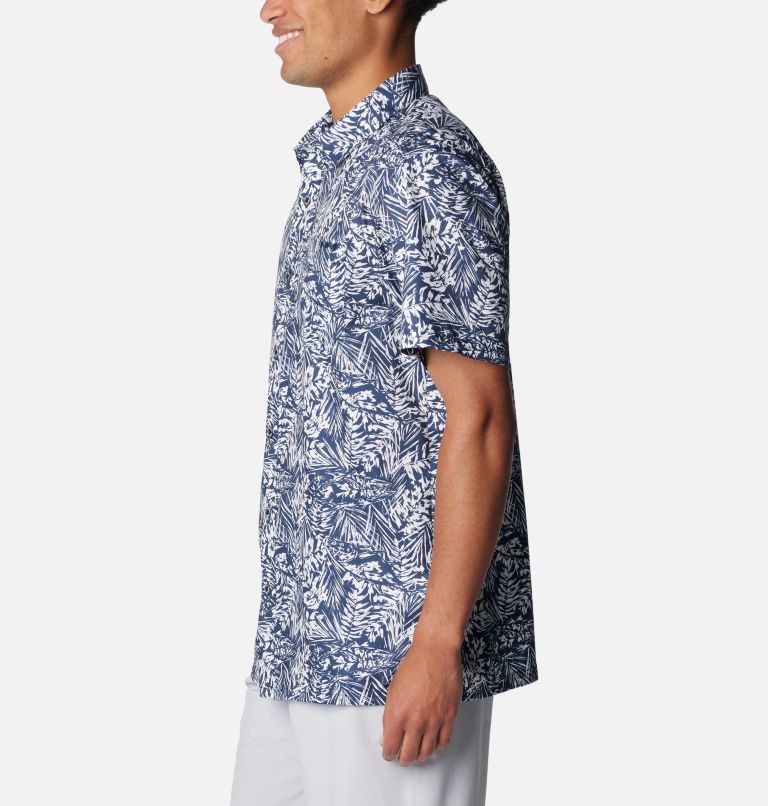 Men's PFG Super Slack Tide Camp Shirt - Tall, Color: Collegiate Navy Tunado Tonal, image 3
