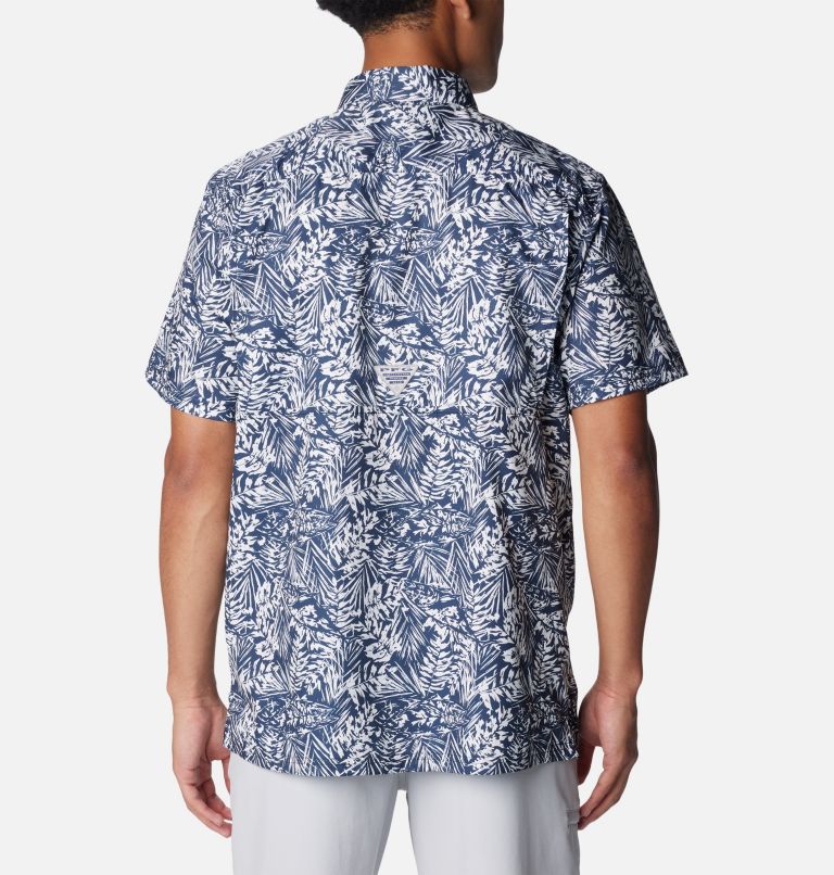 Men's PFG Super Slack Tide Camp Shirt - Tall, Color: Collegiate Navy Tunado Tonal, image 2