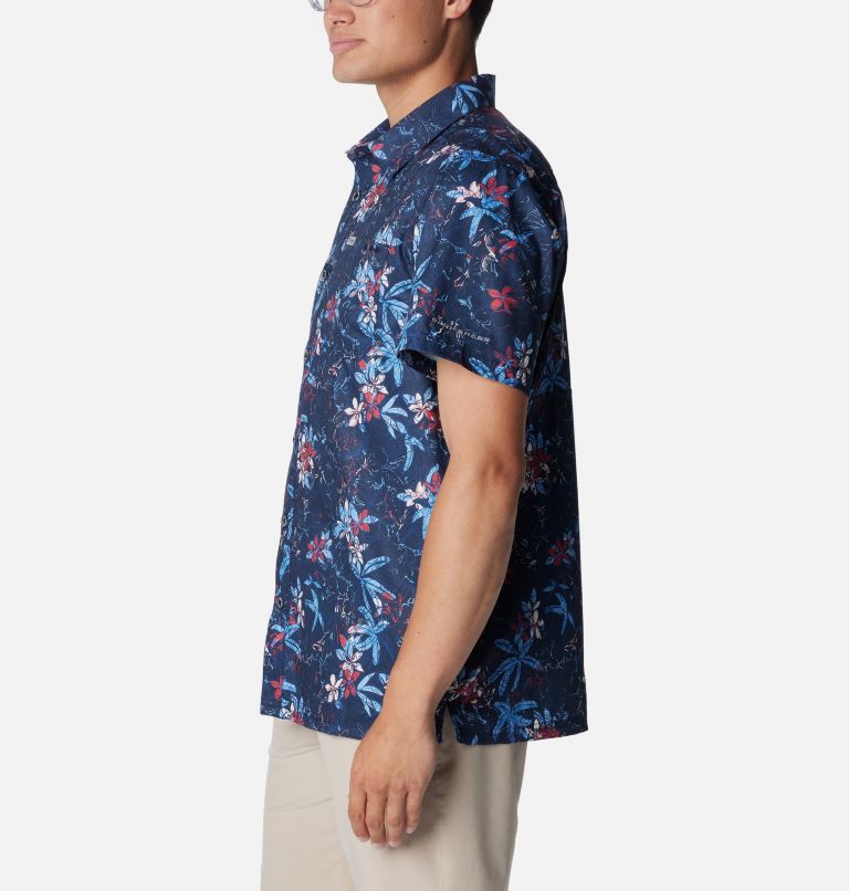 Men's PFG Super Slack Tide Camp Shirt - Tall, Color: Collegiate Navy Palmeria, image 3