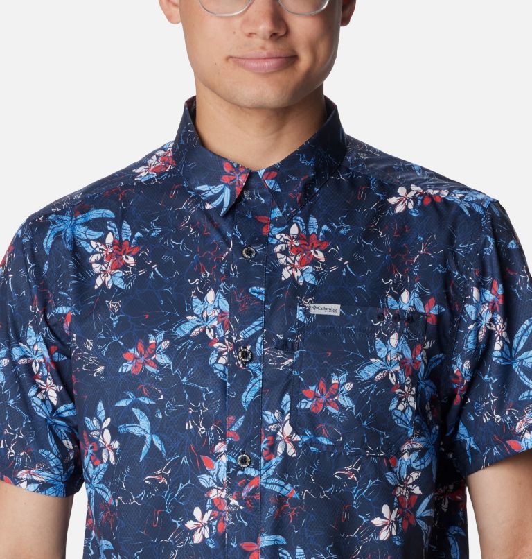 Men's PFG Super Slack Tide Camp Shirt - Tall, Color: Collegiate Navy Palmeria, image 4