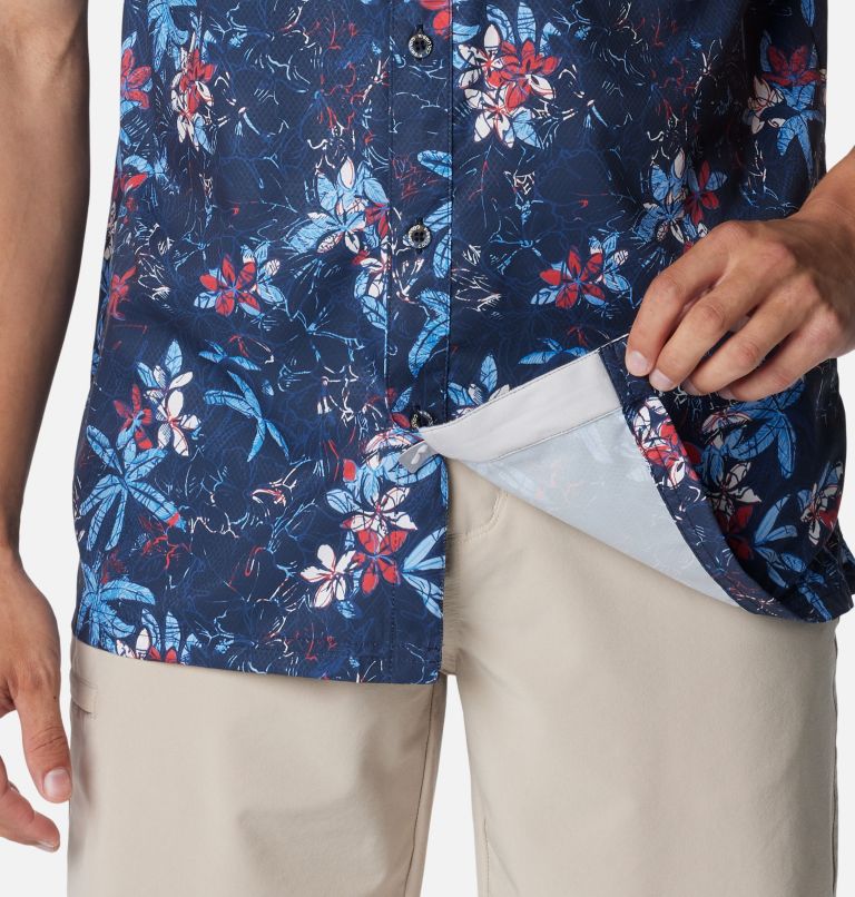 Thumbnail: Men's PFG Super Slack Tide Camp Shirt - Tall, Color: Collegiate Navy Palmeria, image 6