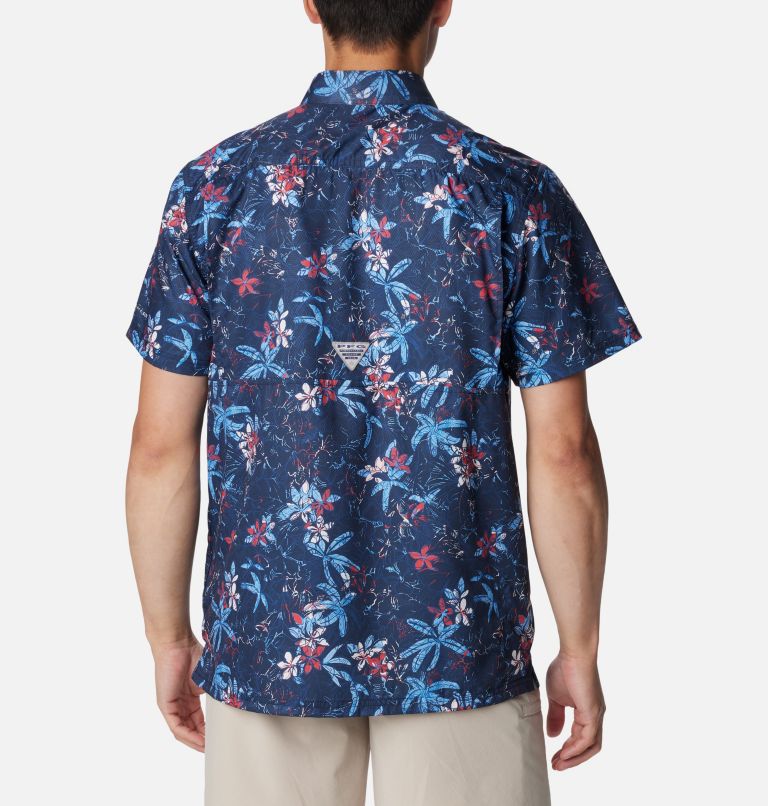 Men's PFG Super Slack Tide Camp Shirt - Tall, Color: Collegiate Navy Palmeria, image 2