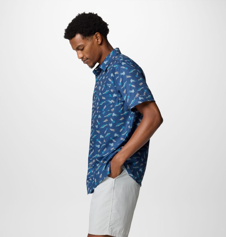 Men's PFG Super Slack Tide Camp Shirt - Tall, Color: Carbon Fly Pride, image 4