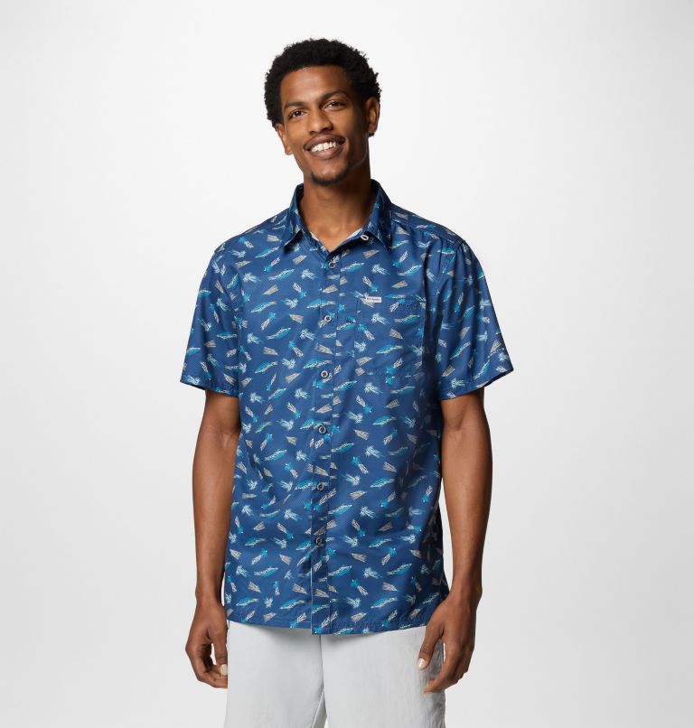 Men's PFG Super Slack Tide Camp Shirt - Tall, Color: Carbon Fly Pride, image 1