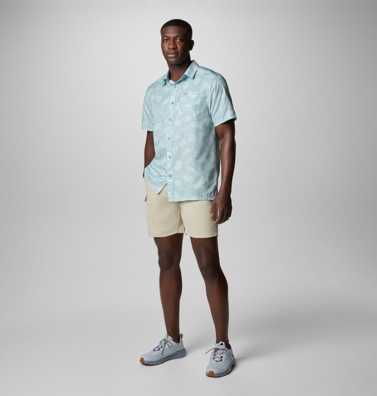 Men's PFG Super Slack Tide Camp Shirt - Tall, Color: Crushed Blue Floridays, image 2