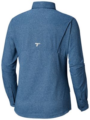 Chemise Irico&trade; Femme Irico&trade; Long Sleeve Shirt | 627 | S, Petrol Blue Heather, back