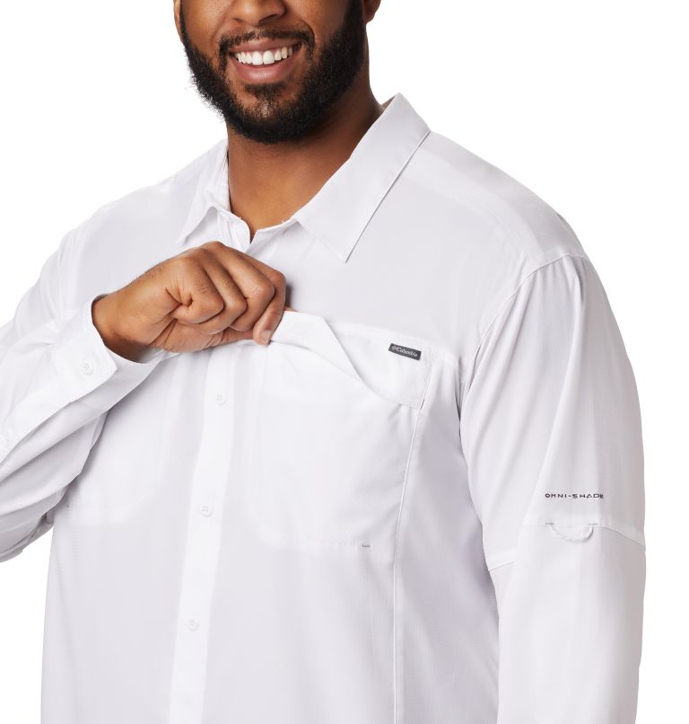 Thumbnail: Men's Silver Ridge Lite Long Sleeve Shirt, Color: White, image 4