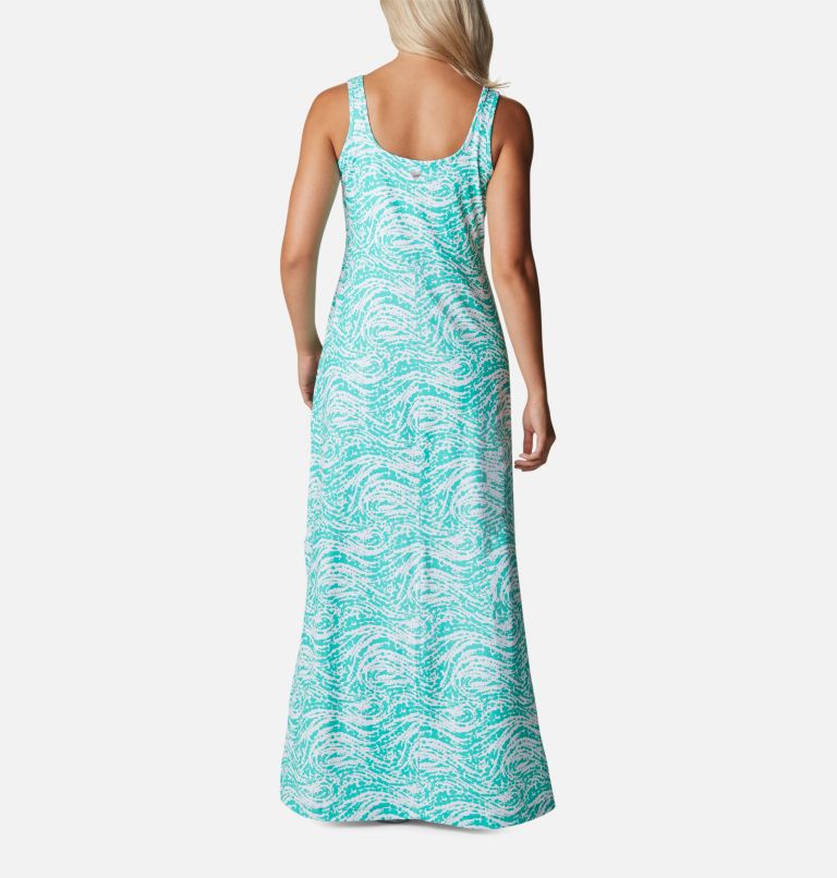Women's PFG Freezer Maxi Dress, Color: Electric Turquoise Swirlscape, image 2