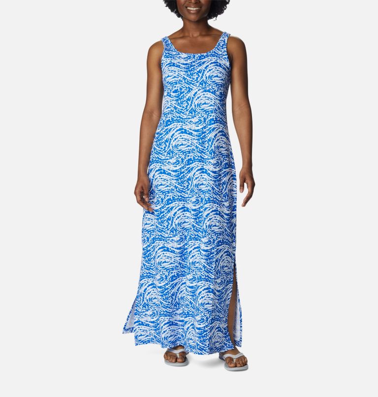 Women's PFG Freezer Maxi Dress, Color: Blue Macaw Swirlscape
