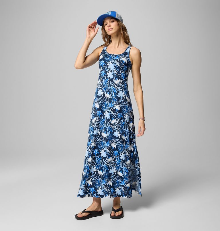 Women's PFG Freezer Maxi Dress, Color: Collegiate Navy Tropicfield, image 5