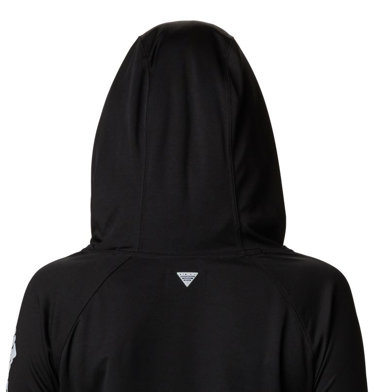 Thumbnail: Women’s PFG Tidal Tee Hoodie, Color: Black, Cirrus Grey Logo, image 5