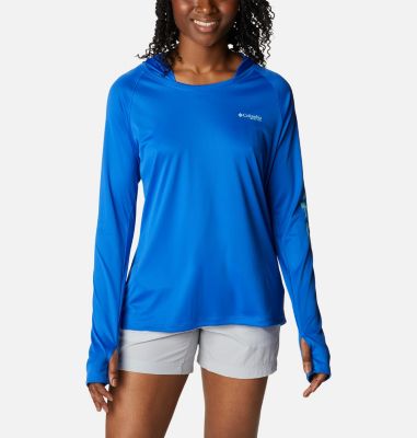 Columbia Women's Tidal Tee PFG Fish Flag Long Sleeve Shirt