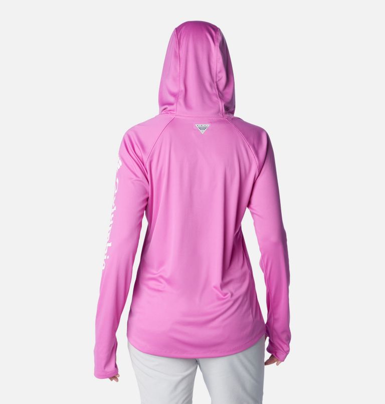 Columbia PFG Tidal Tee Hoodie Women's (White, Cirrus Grey Logo)