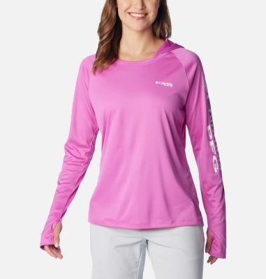 Columbia Women's PFG Tidal Tee Hoodie - UPF 50 Sun Protection, Moisture-Wicking, Long Sleeve