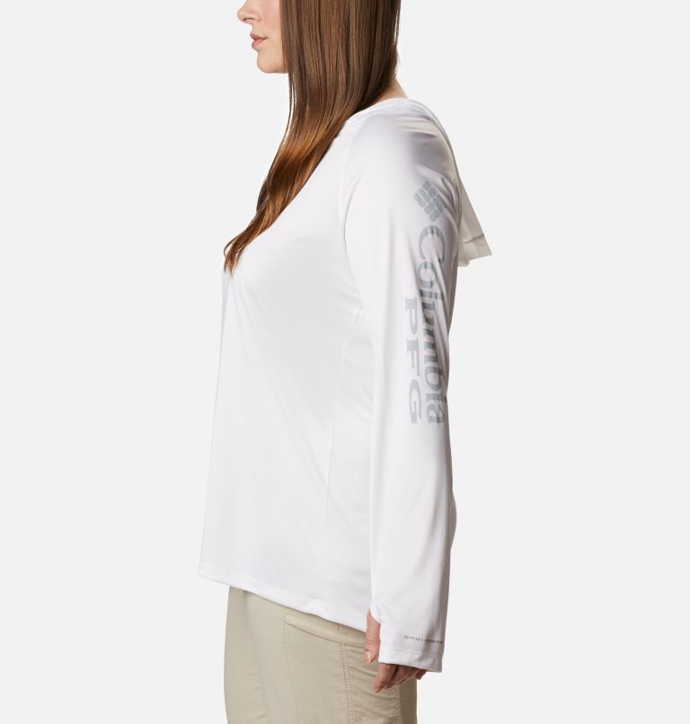 Columbia PFG Tidal Tee Hoodie Women's (White, Cirrus Grey Logo)