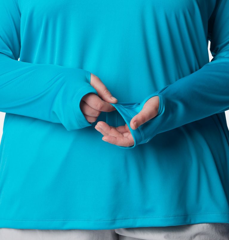 Tidal Tee Hoodie | 444 | 2X, Color: Ocean Teal, White Logo, image 6