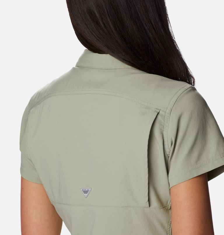 Thumbnail: Women's PFG Lo Drag Short Sleeve Shirt, Color: Safari, image 5