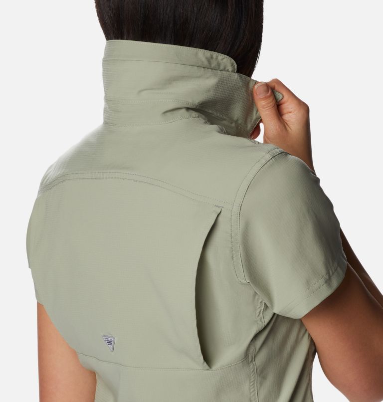 Thumbnail: Women's PFG Lo Drag Short Sleeve Shirt, Color: Safari, image 6