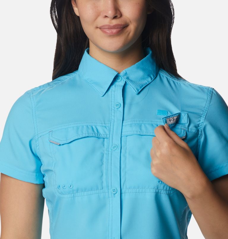 Women's PFG Lo Drag Short Sleeve Shirt, Color: Atoll, image 4