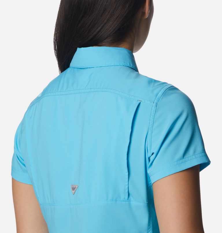 Thumbnail: Women's PFG Lo Drag Short Sleeve Shirt, Color: Atoll, image 5
