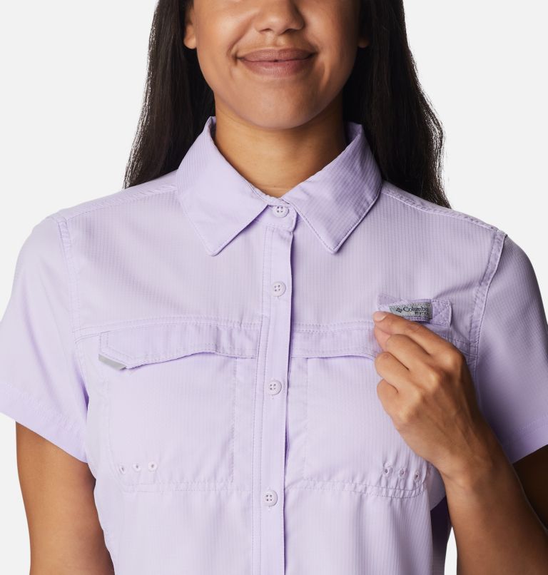 Women's PFG Lo Drag Short Sleeve Shirt, Color: Soft Violet, image 4