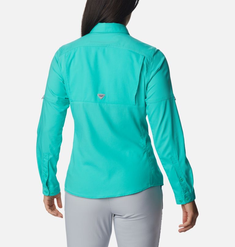 Women’s PFG Lo Drag Long Sleeve Shirt, Color: Electric Turquoise, image 2
